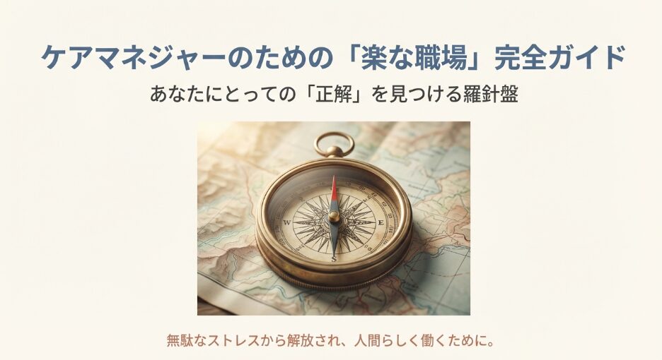 ケアマネジャーのための楽な職場探し羅針盤のイメージ