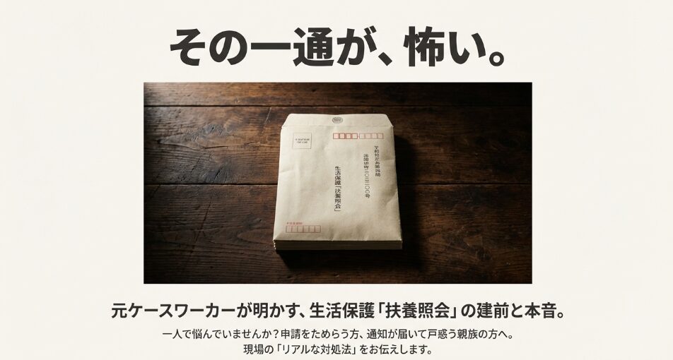 生活保護の扶養照会について、申請する人と照会された親族、それぞれの立場に向けた解決策の案内図