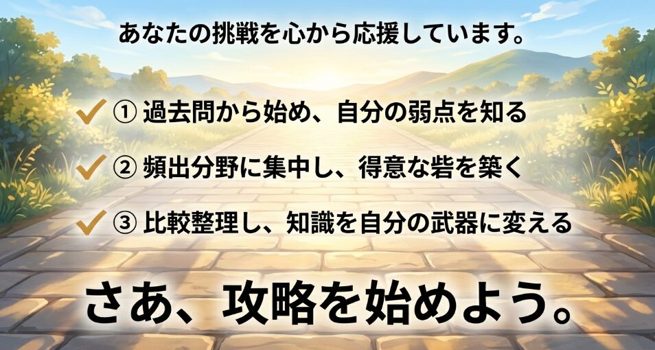 社会の理解攻略に向けた3つのまとめチェックリストと応援メッセージ