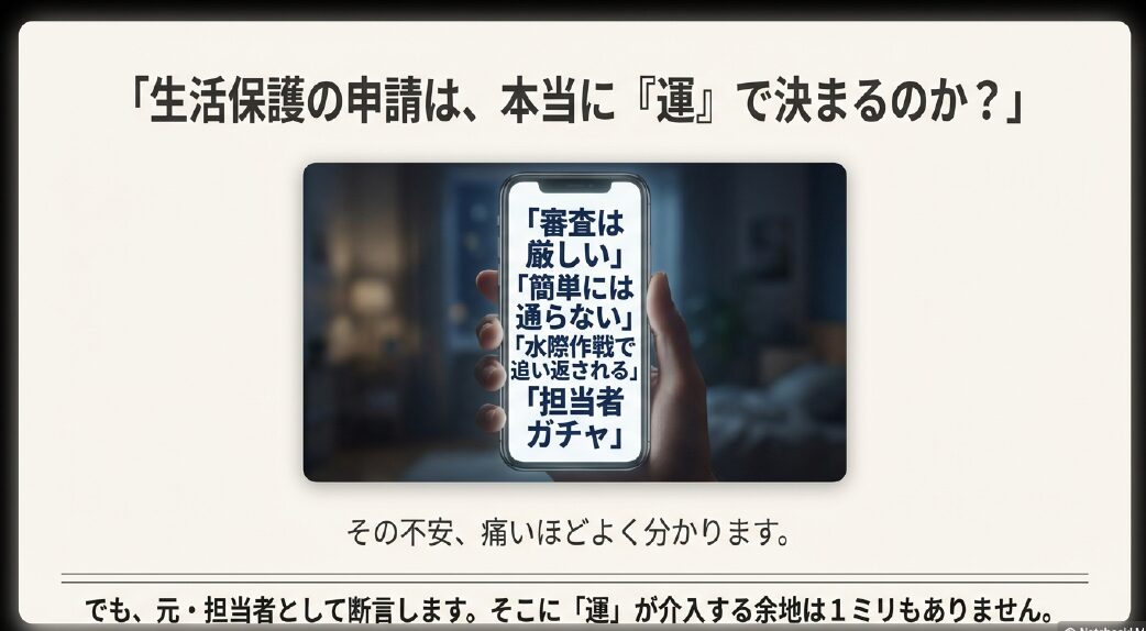 生活保護の審査が運で決まるという誤解と申請者の不安な気持ち