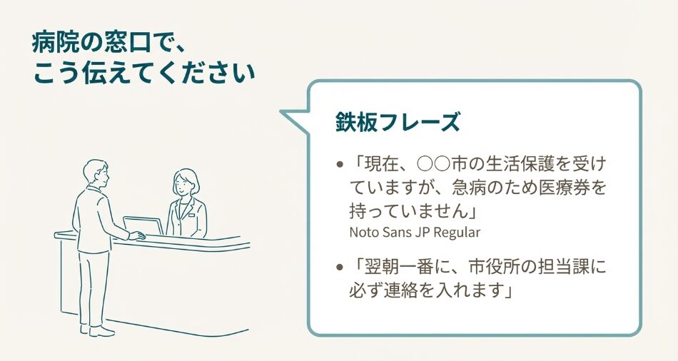 病院の窓口で生活保護受給者であることを伝えるための鉄板フレーズ