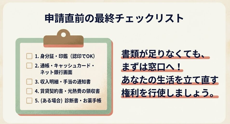 窓口に行く前に確認すべき5つの重要項目をまとめた最終チェックリスト