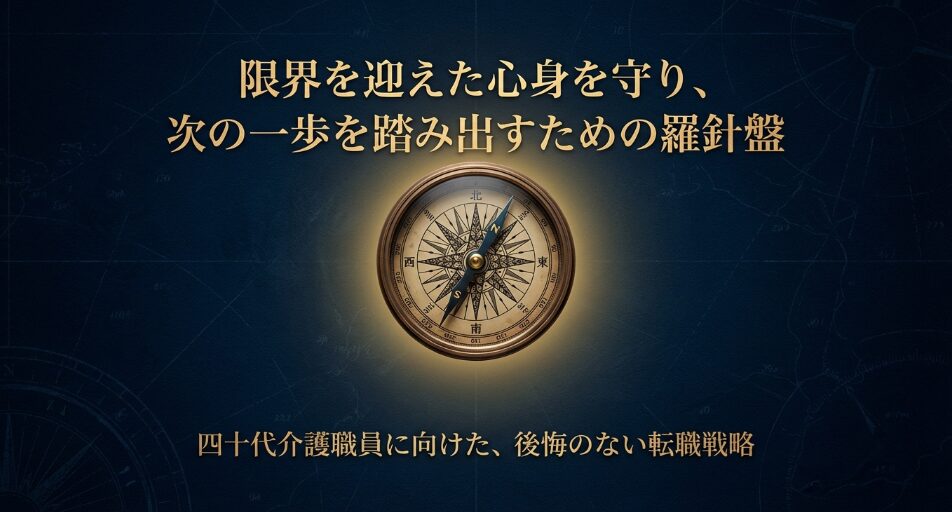 限界を迎えた40代介護職員が次の一歩を踏み出すための羅針盤のイメージ