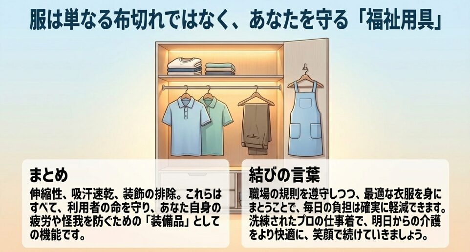 服は単なる布切れではなく、あなたを守る福祉用具