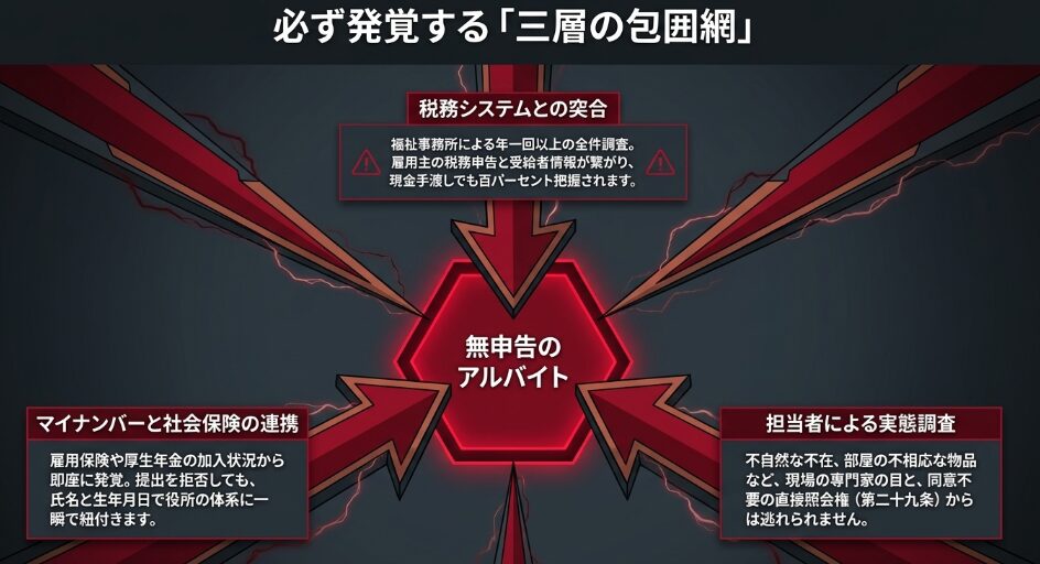 税務システム・マイナンバー連携・実態調査による無申告アルバイトの三層の包囲網