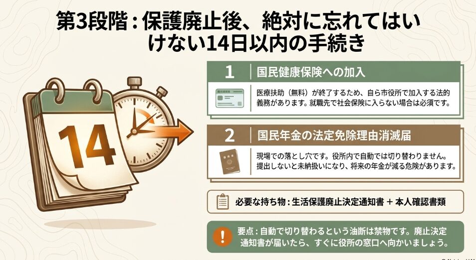 福祉・介護業界が「寛容な労働市場」「資格取得支援」「出戻りのしやすさ」により最強の安全網となることを示した図解