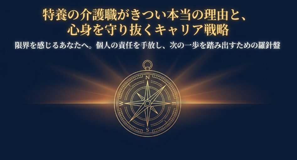 特養の介護職がきつい本当の理由と、心身を守り抜くキャリア戦略の解説スライド表紙