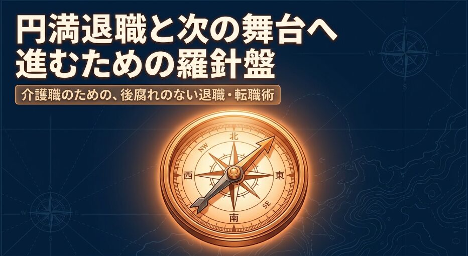 介護職のための円満退職と次の舞台へ進むための羅針盤タイトルスライド