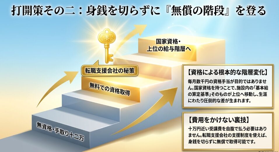 打開策2 転職支援会社の制度を利用し無償で国家資格を取得する