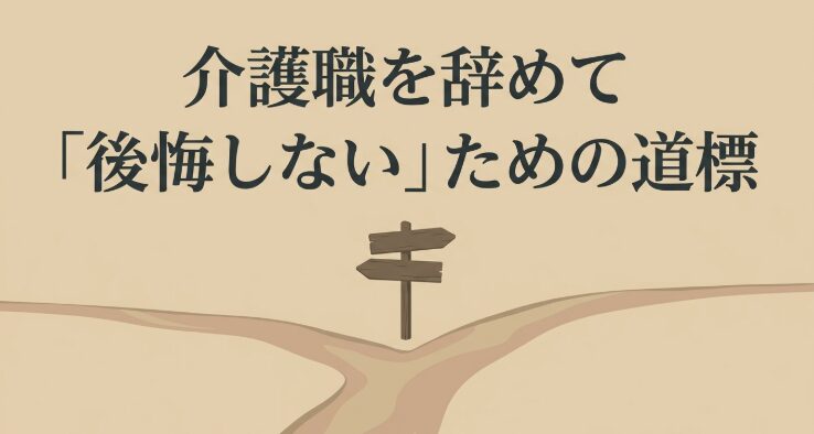 介護職を辞めて後悔しないための道標と書かれたタイトルスライド