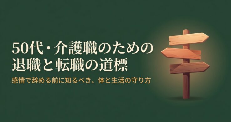 50代・介護職のための退職と転職の道標 。感情で辞める前に知るべき、体と生活の守り方 。
